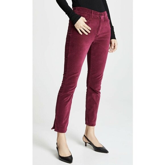 3x1 W3 Velvet Merlot Higher Ground Slim Pants 24 - Picture 3 of 11